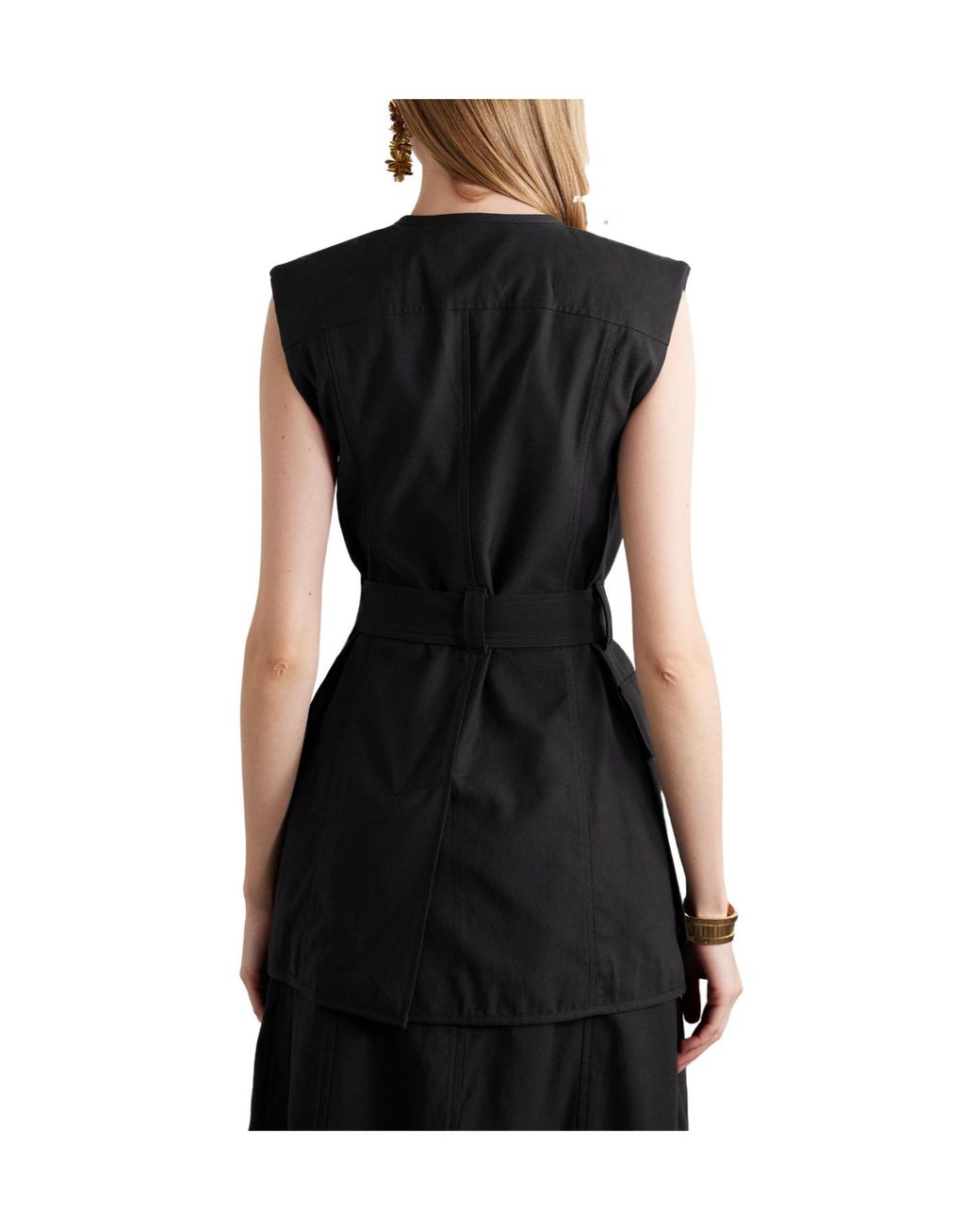Ulla Johnson Black Lyocell-Blend Twill Vest