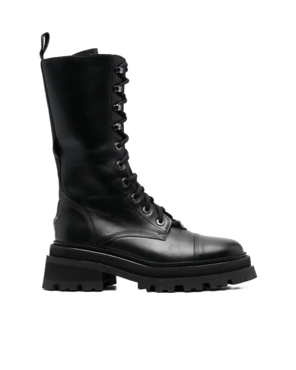 Zadig & Voltaire Black Ride Lace-Up Boots