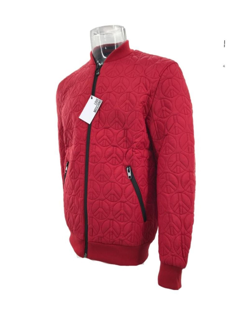 Moschino Red Long-Sleeved Zipper Casual Jacket for men