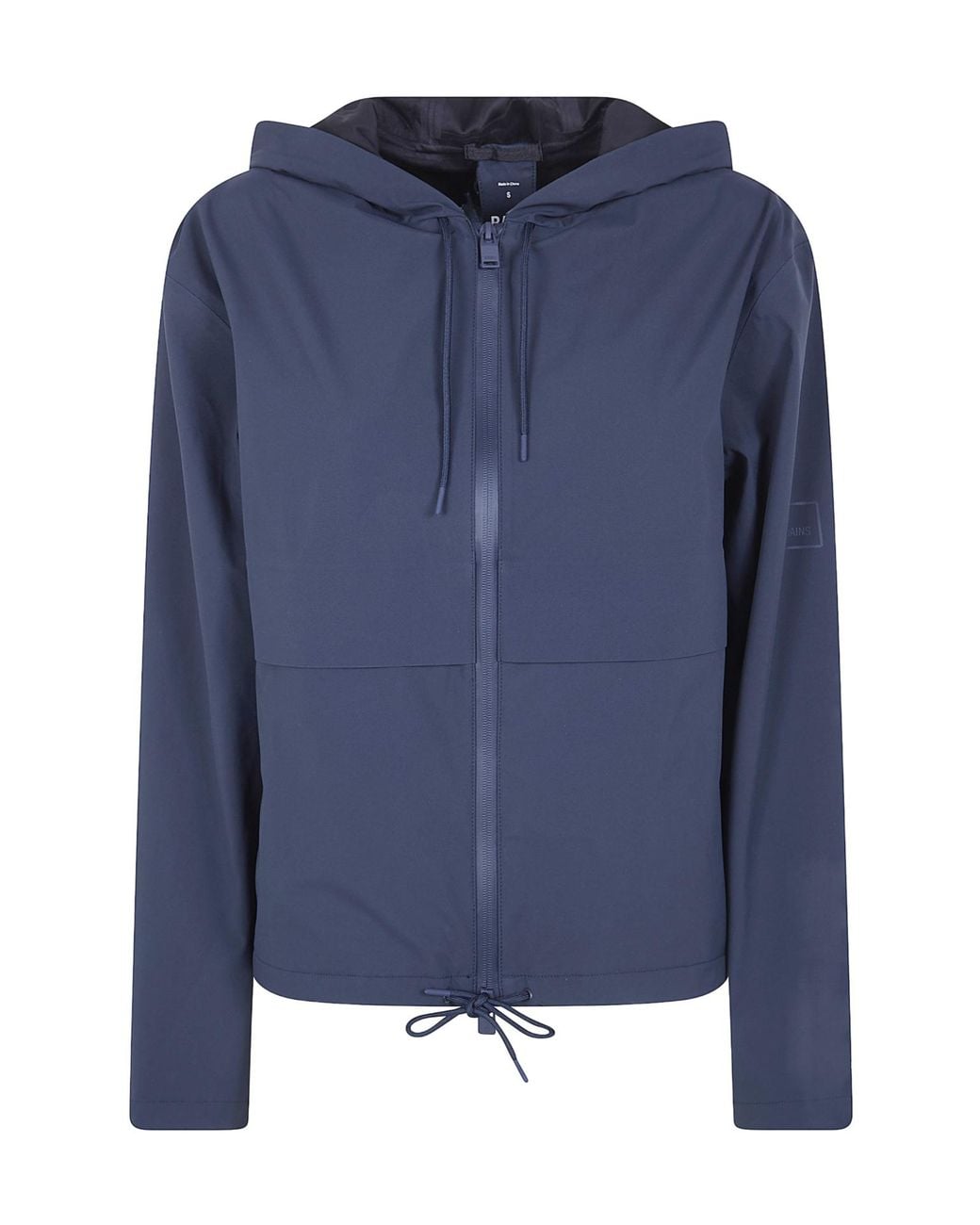 Rains Blue Hooded Zip Jacket