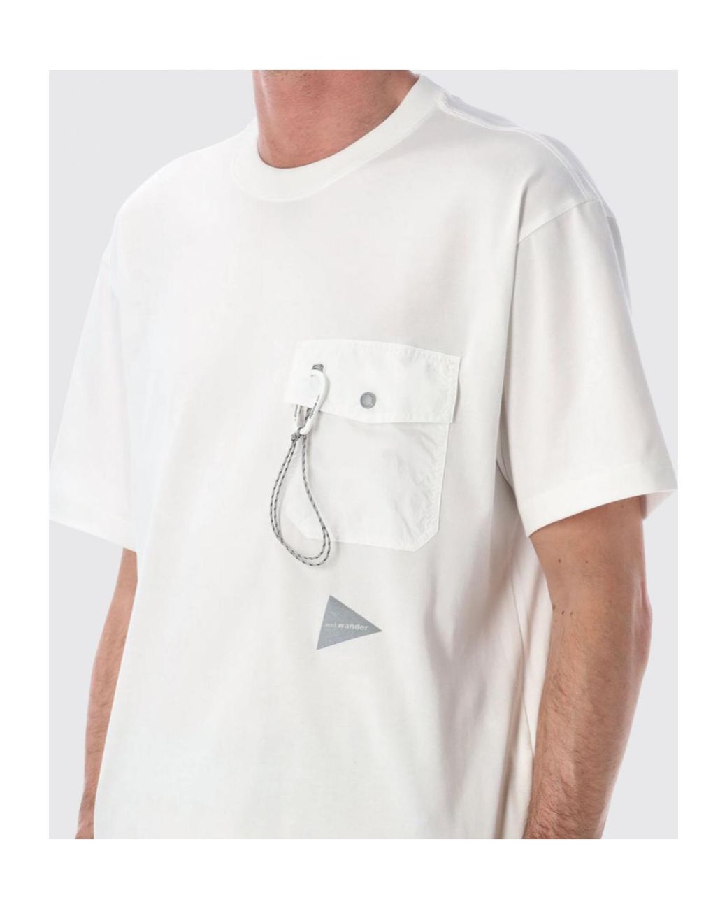 And Wander White Carabiner T-Shirt for men
