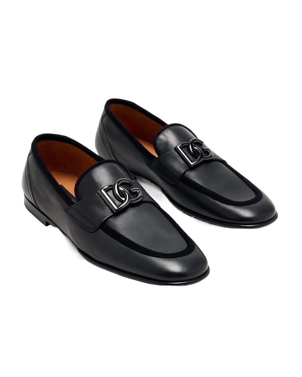 Dolce & Gabbana Black Erice Dg Logo Plaque Loafers for men
