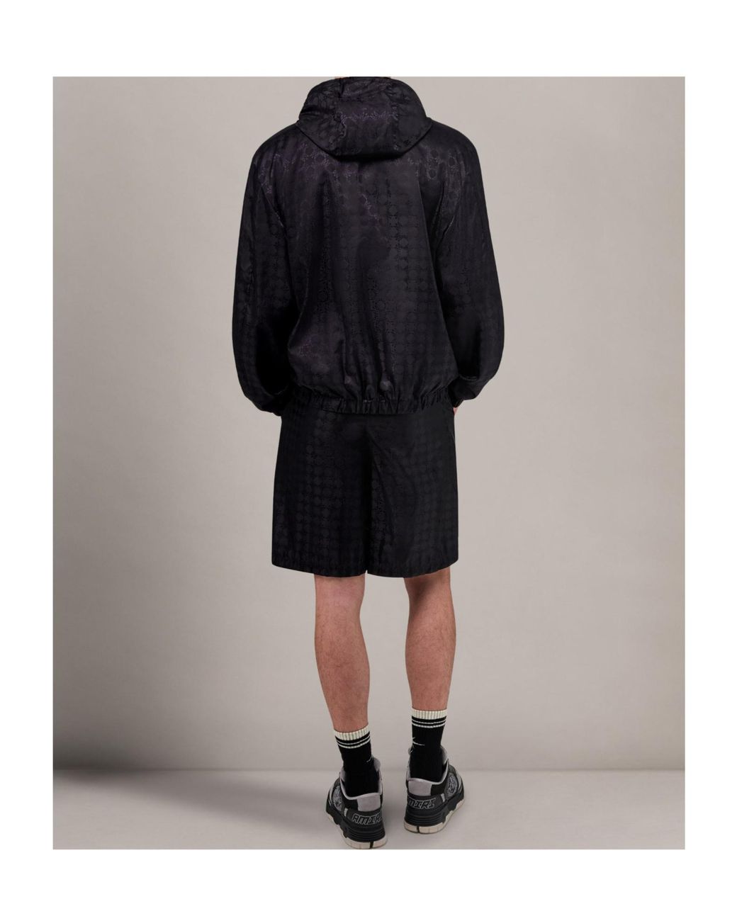 Amiri Black Ma Quad Logo Jacquard Shorts for men