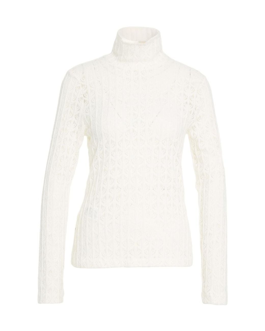 Pinko White Rufina High-Neck Top