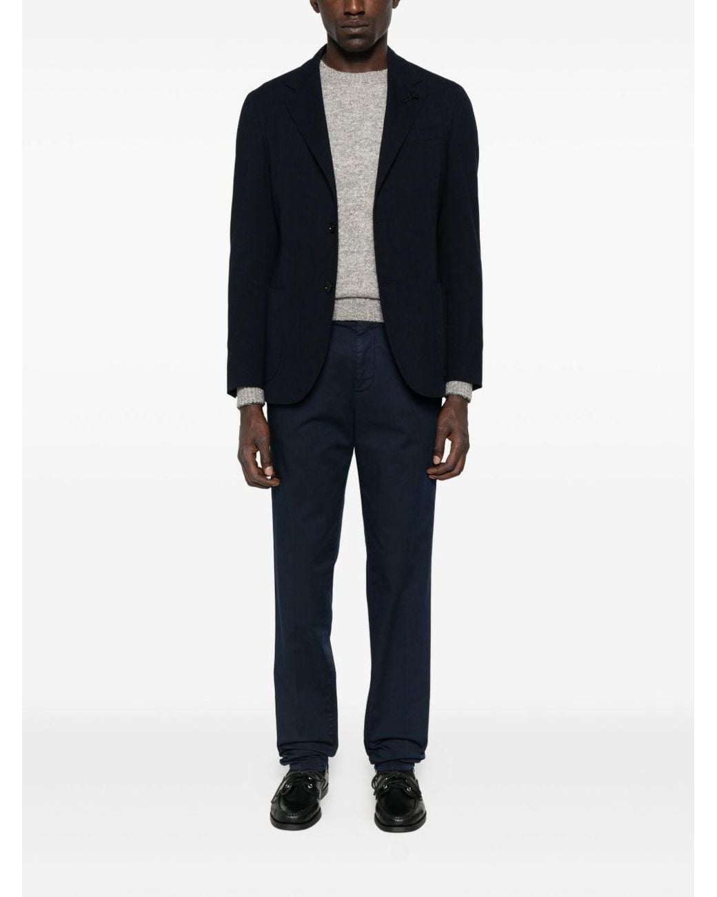 Brunello Cucinelli Gray Crew-Neck Long-Sleeve Sweater for men