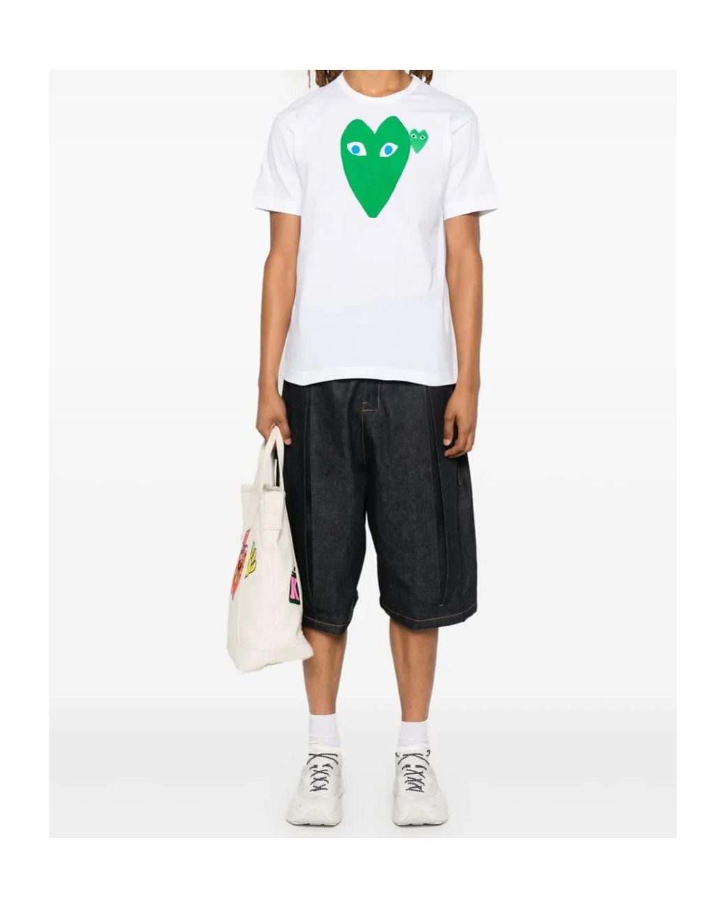COMME DES GARÇONS PLAY Green Short-Sleeved T-Shirt for men