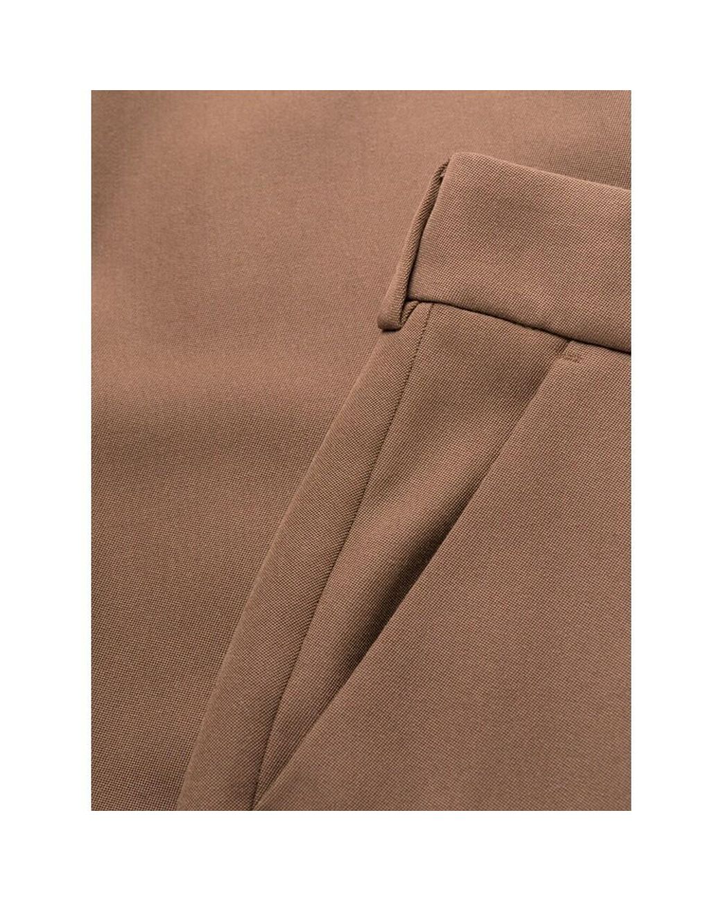 Balmain Brown High Waist Slit Detailed Trousers
