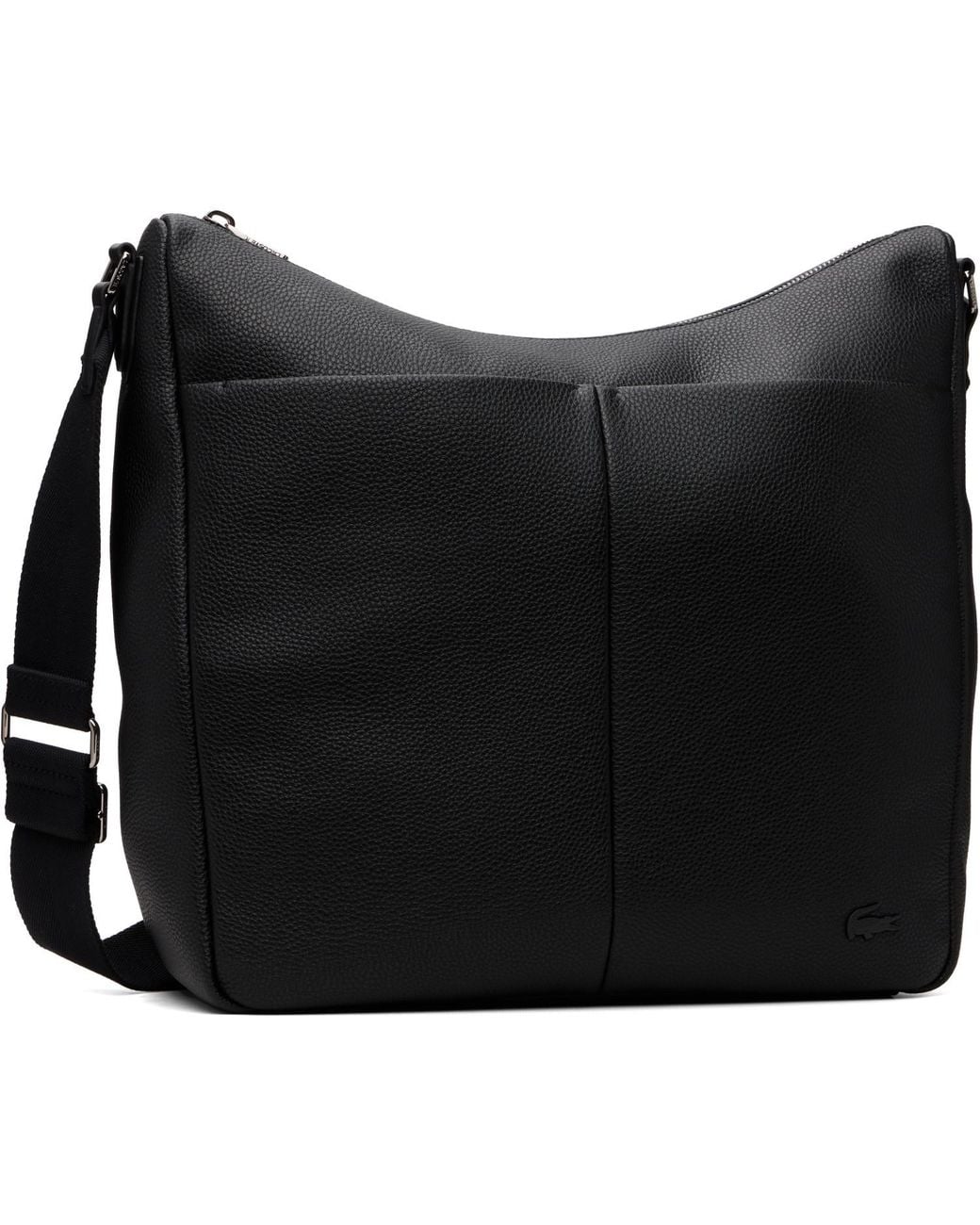 Lacoste Black Large Magnus Shoulder Bag for men