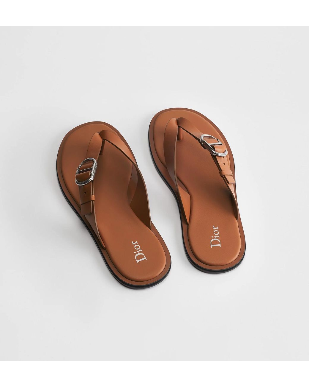Dior Brown Iviera Rivage Flip-Flops for men