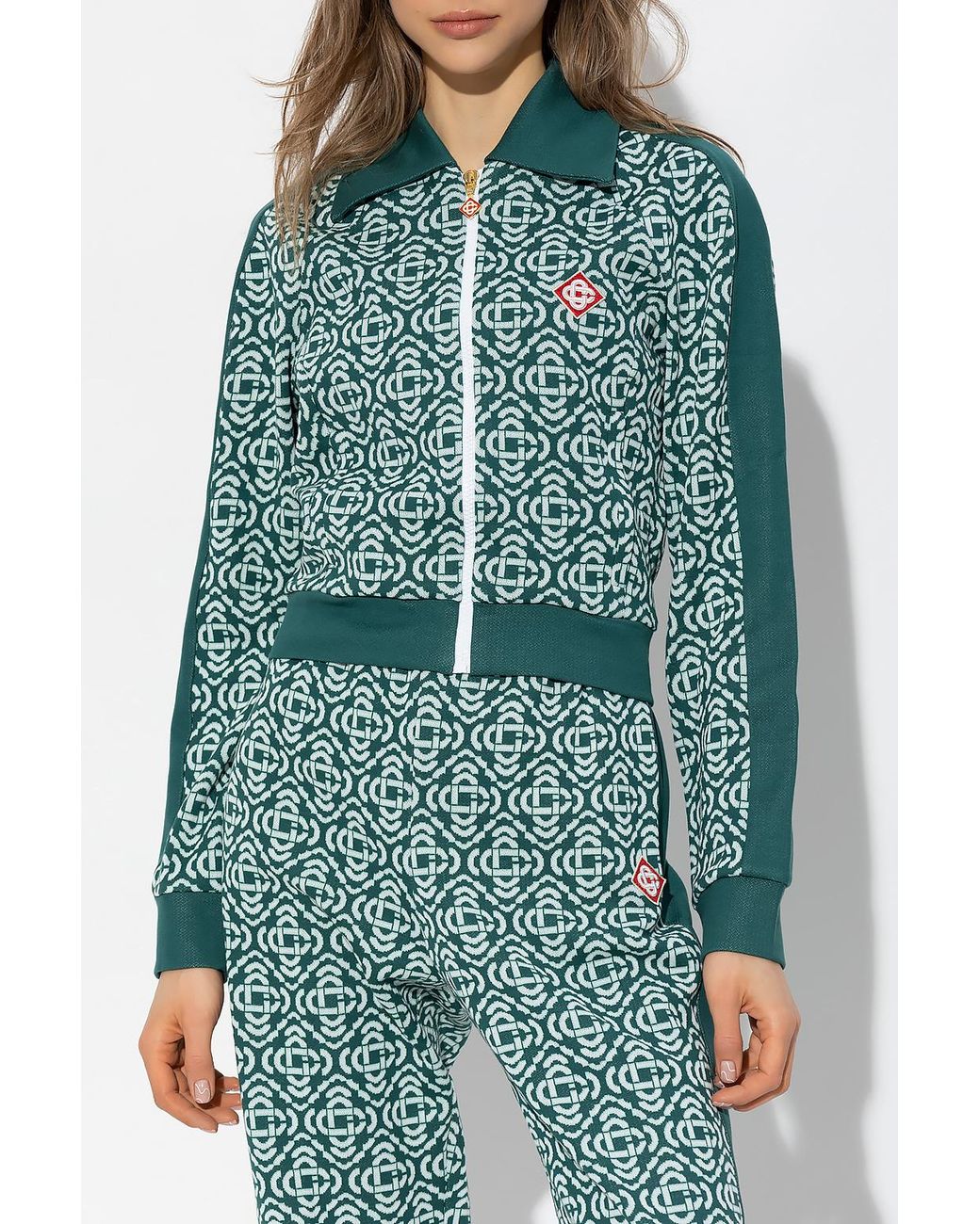 Casablanca Blue Long-Sleeved Zipper Jacket