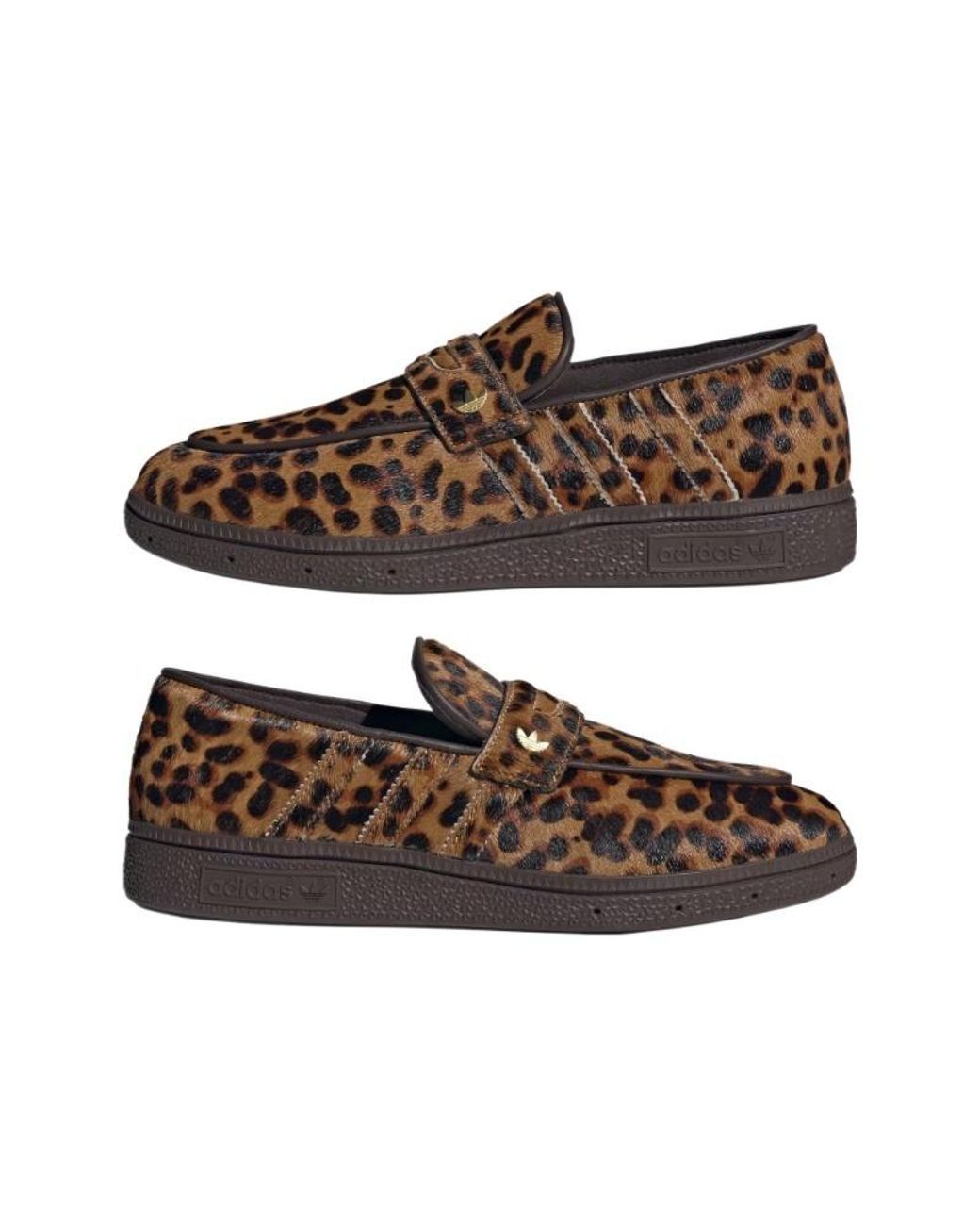 Adidas Originals Brown Handball Spezial Leopard Print Loafers