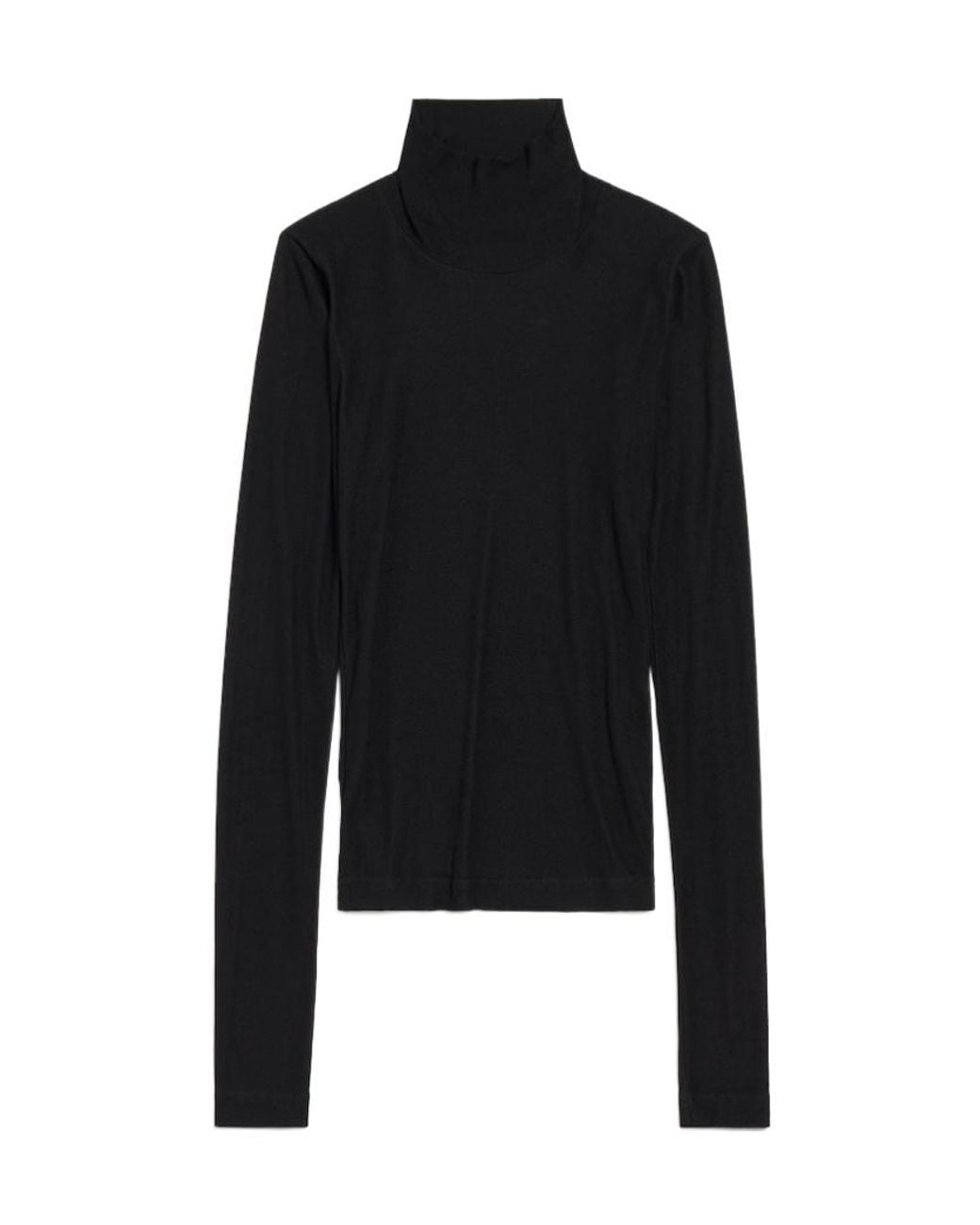 Balenciaga Black Bb Garderobe Fitted Turtleneck Sweater