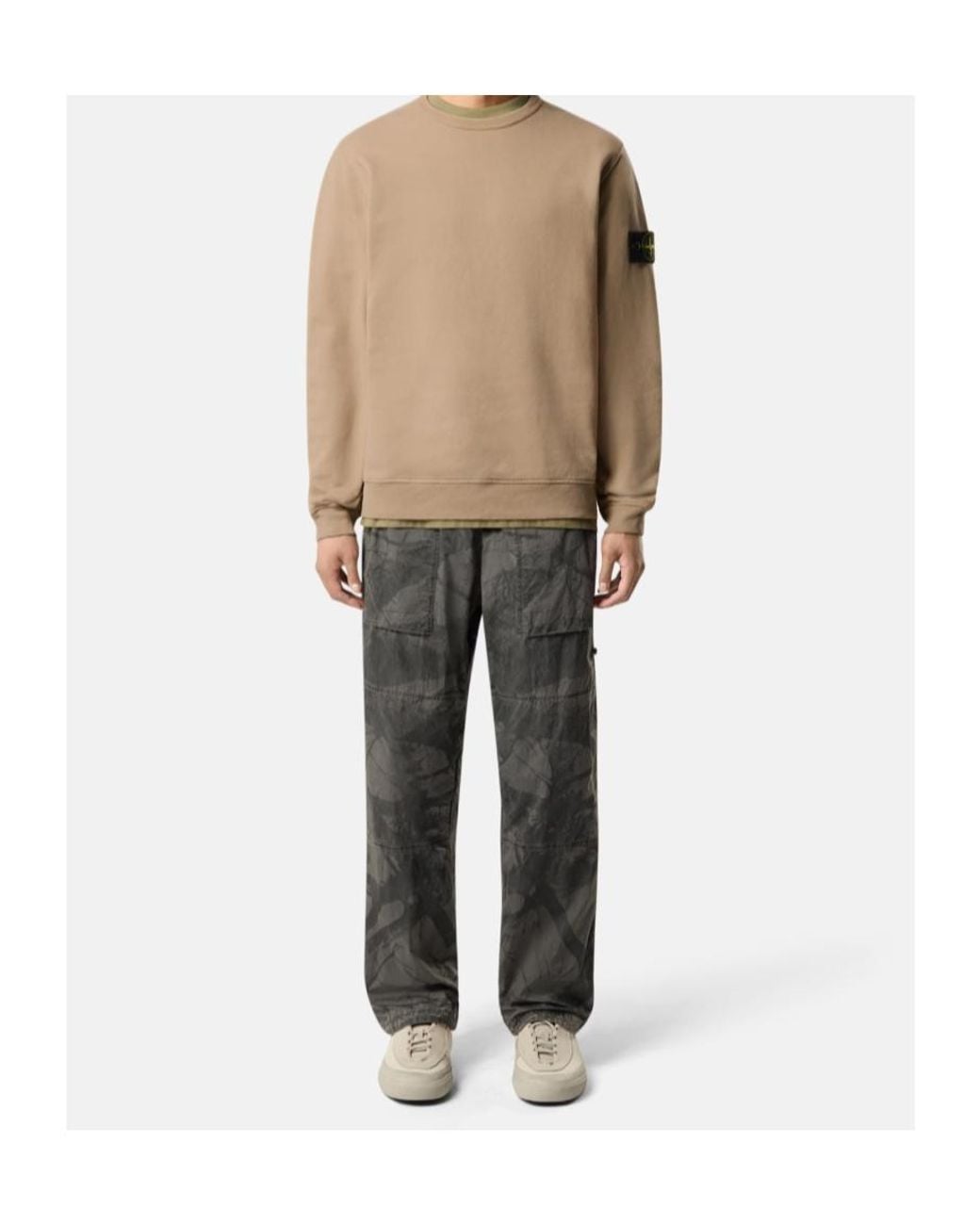 Stone Island Natural Compass Patch Crewneck Sweatshirt for men