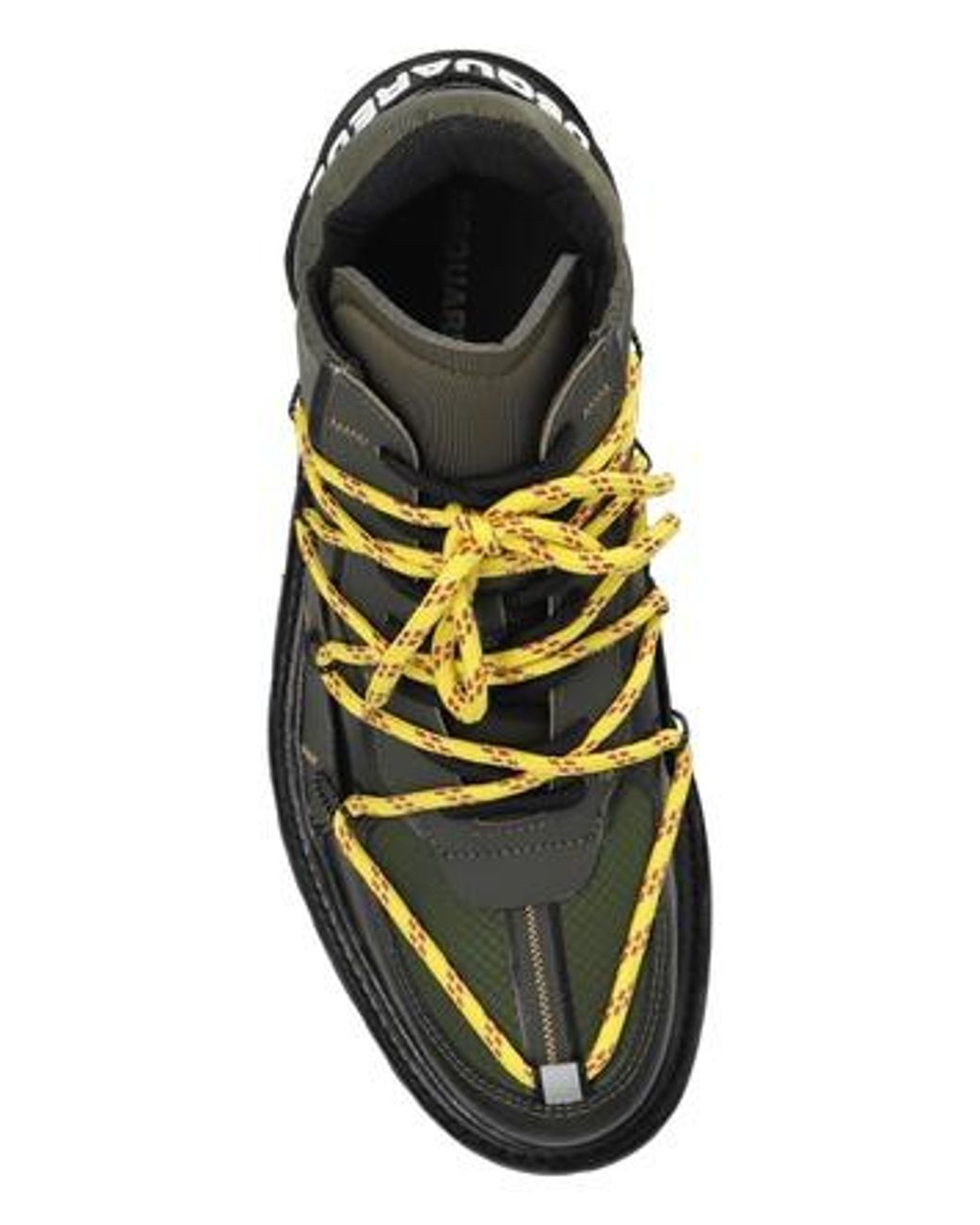 DSquared² Green Logo Lace-Up Ankle Boots for men