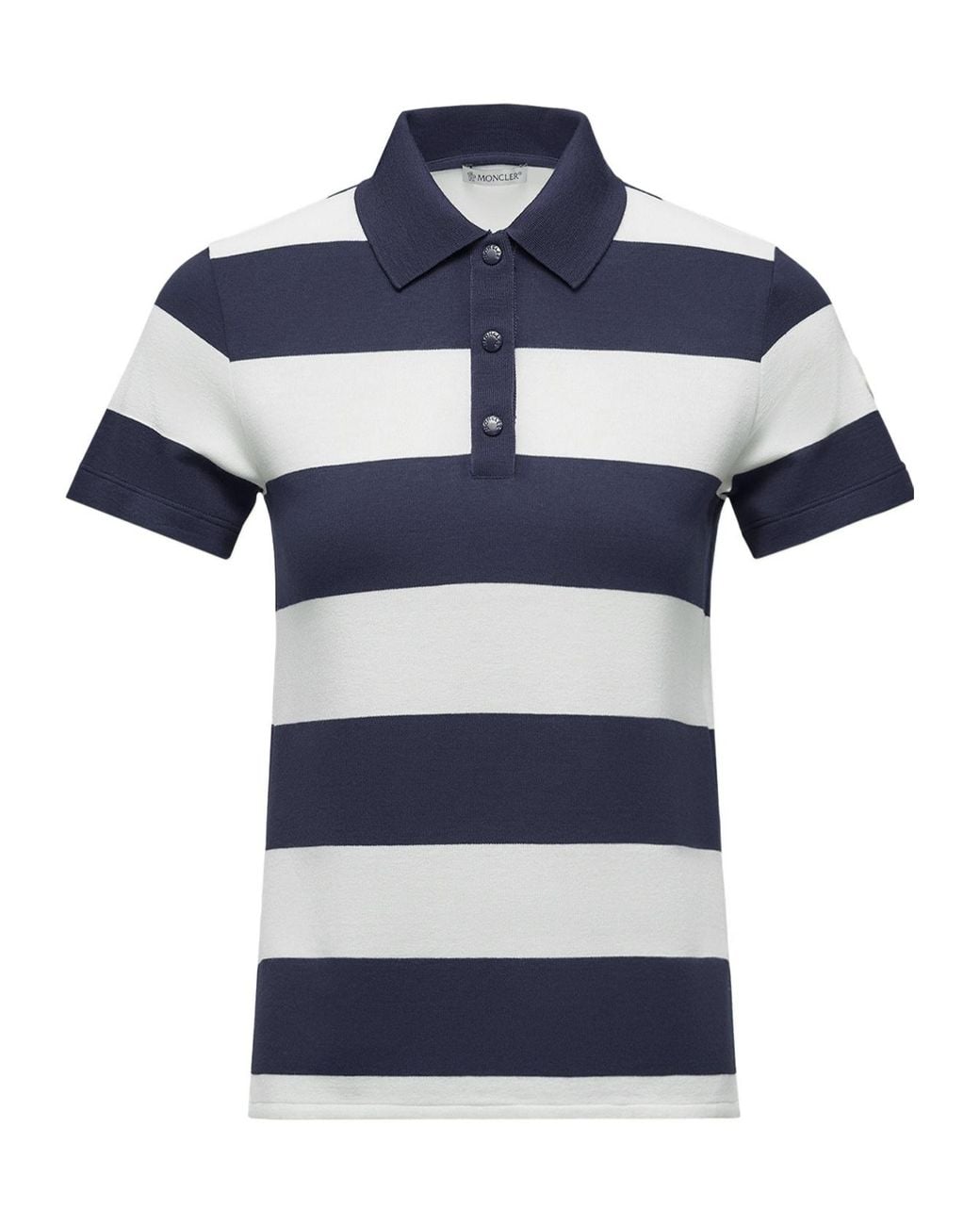 Moncler Blue Striped Polo Shirt