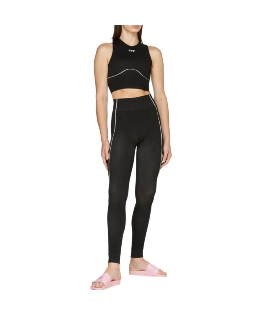 Off-White c/o Virgil Abloh Black Logo Printed Leggings