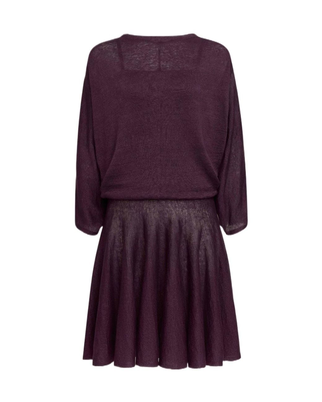 Alaïa Purple Linen Draped Mini Dress