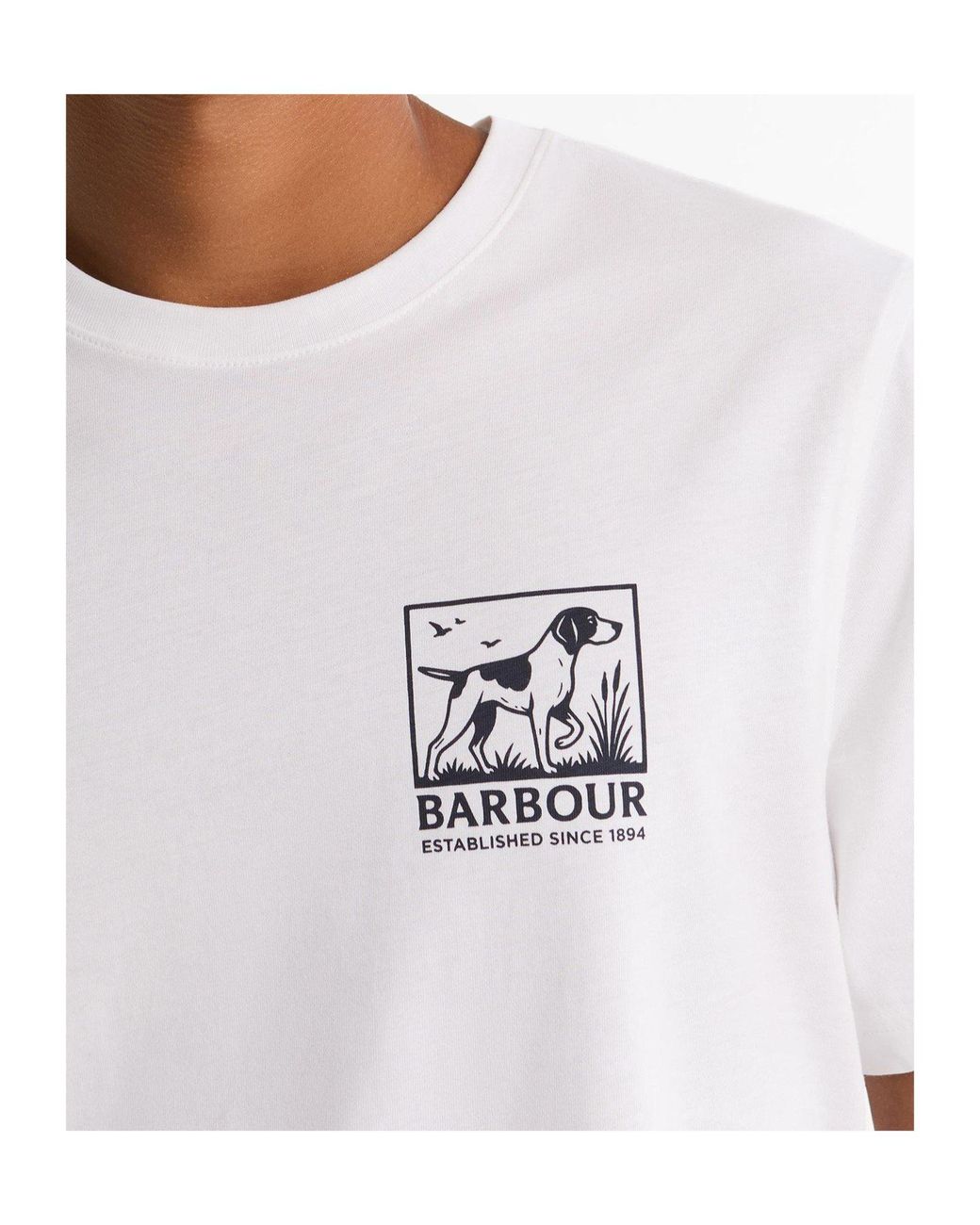 Barbour White Script Graphic T-Shirt for men