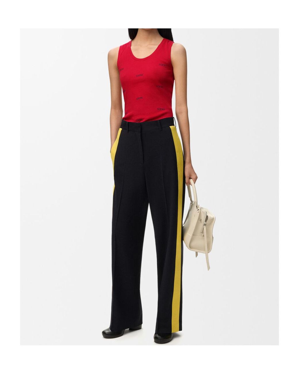 Loewe Logo-Embroidered Ribbed-Knit Tank Top