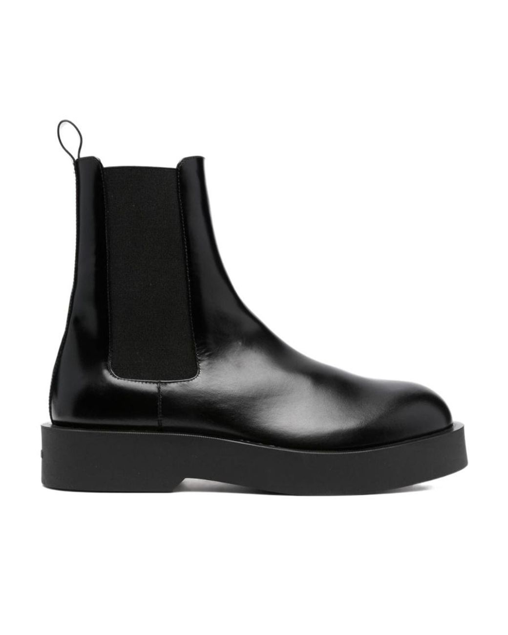 Jil Sander Black Round Toe Chelsea Boots for men