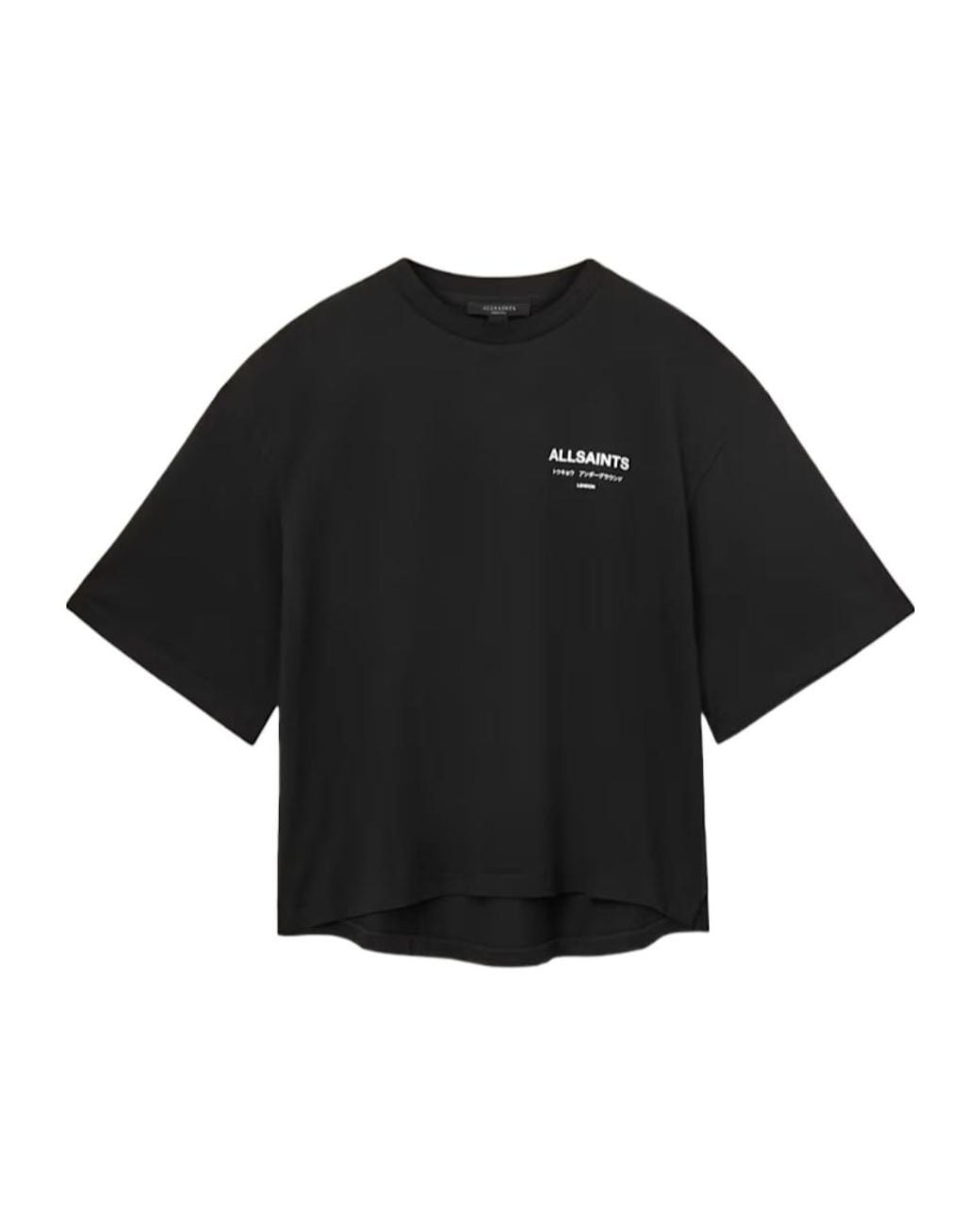 AllSaints Black Organic Cotton Under Amelie T-Shirt