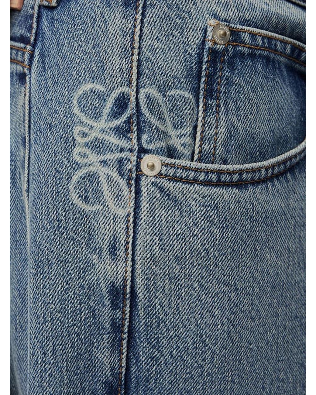 Loewe Gray Anagram Barrel Jeans