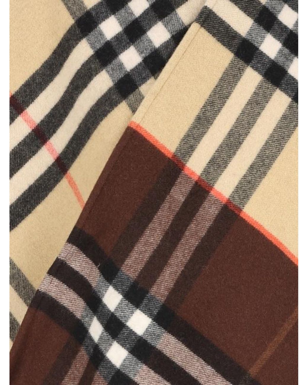 Burberry Multicolor Checkered Fringed Cape
