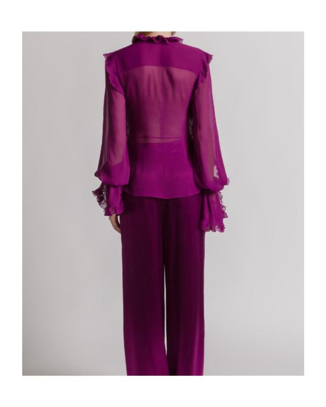 Alberta Ferretti Purple Silk Crêponne Blouse