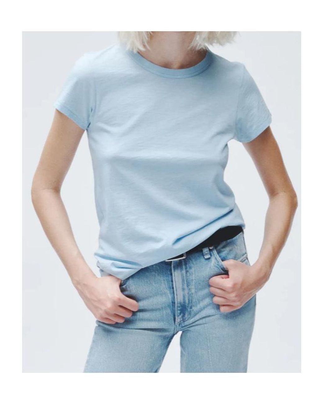 Rag & Bone Blue Slim Crew-Neck T-Shirt