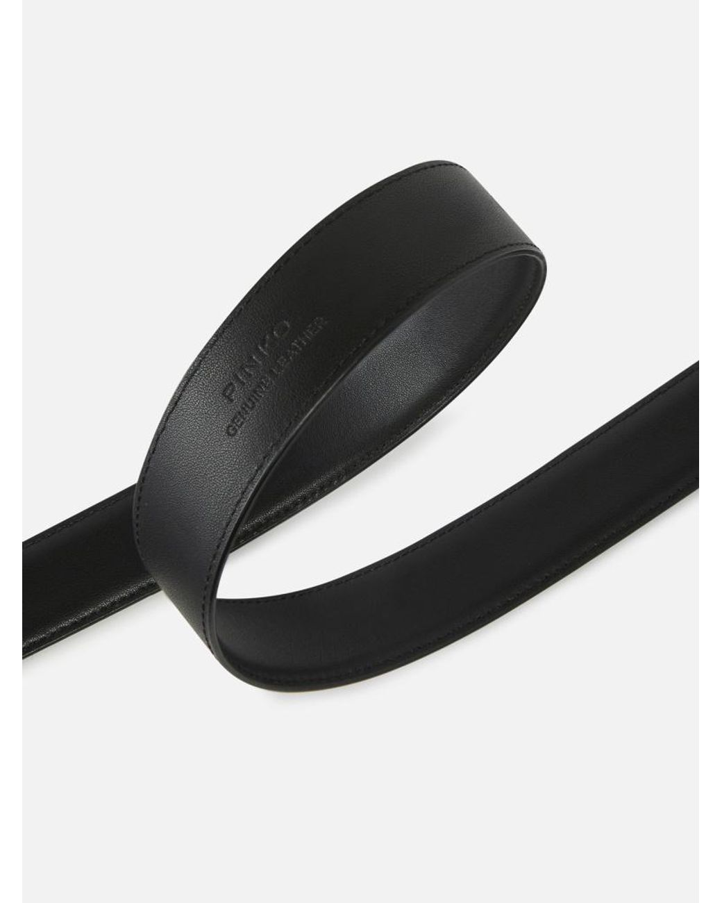 Pinko White Lovebird Metal Buckle Belt