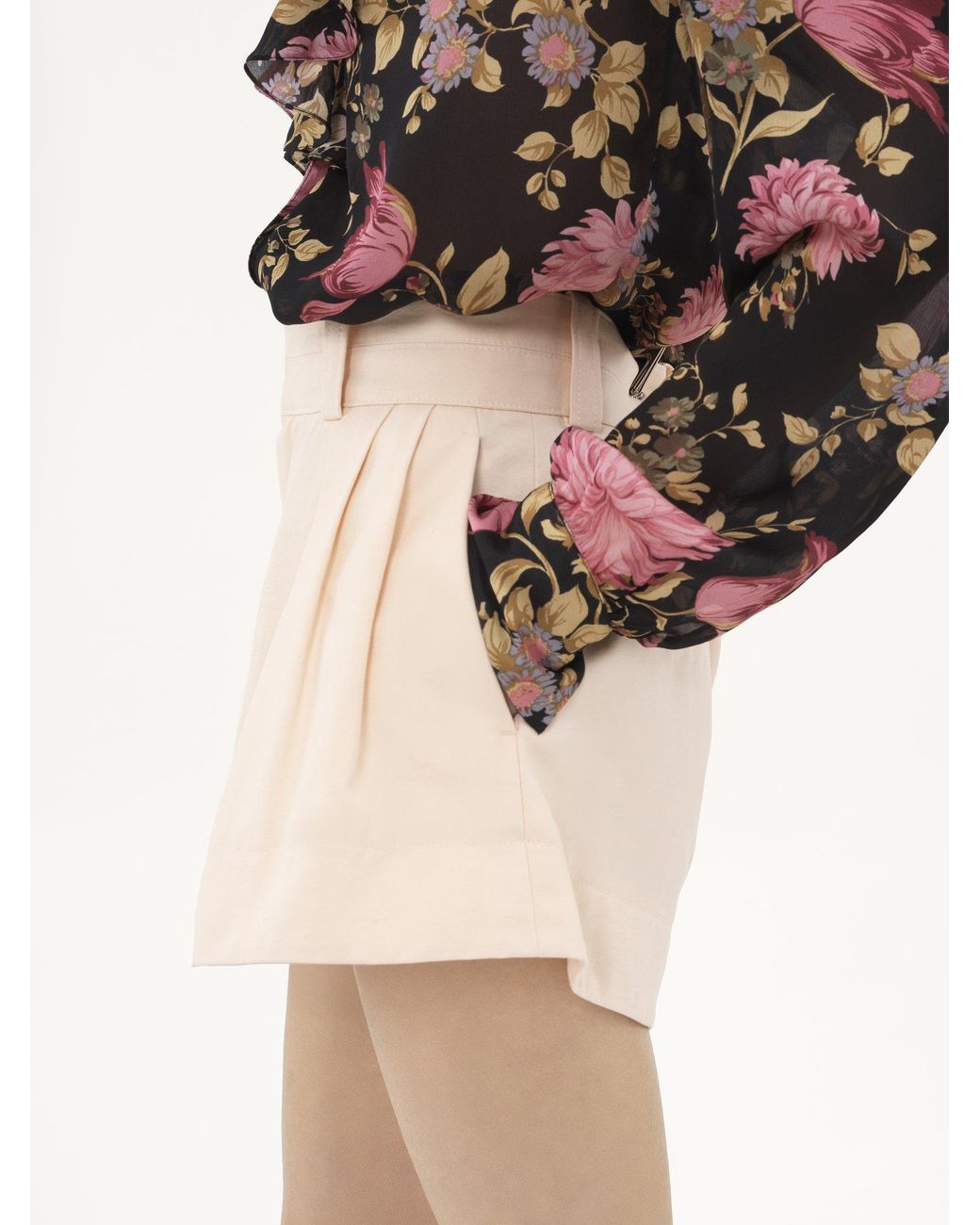 Chloé Natural Chloé High-Waisted Mini Shorts