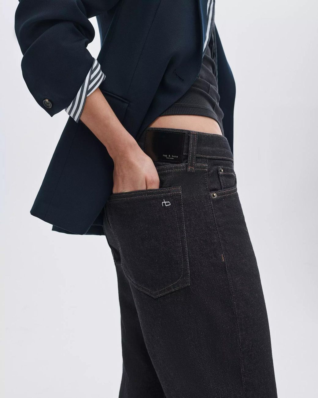 Rag & Bone Blue Straight-Leg Jeans