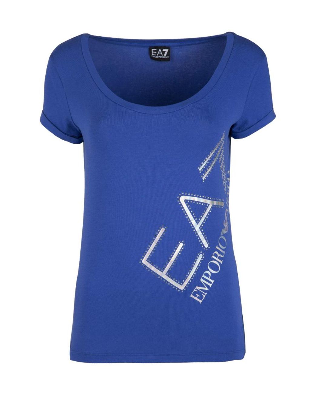 EA7 Blue Crew Neck Short Sleeve T-Shirt