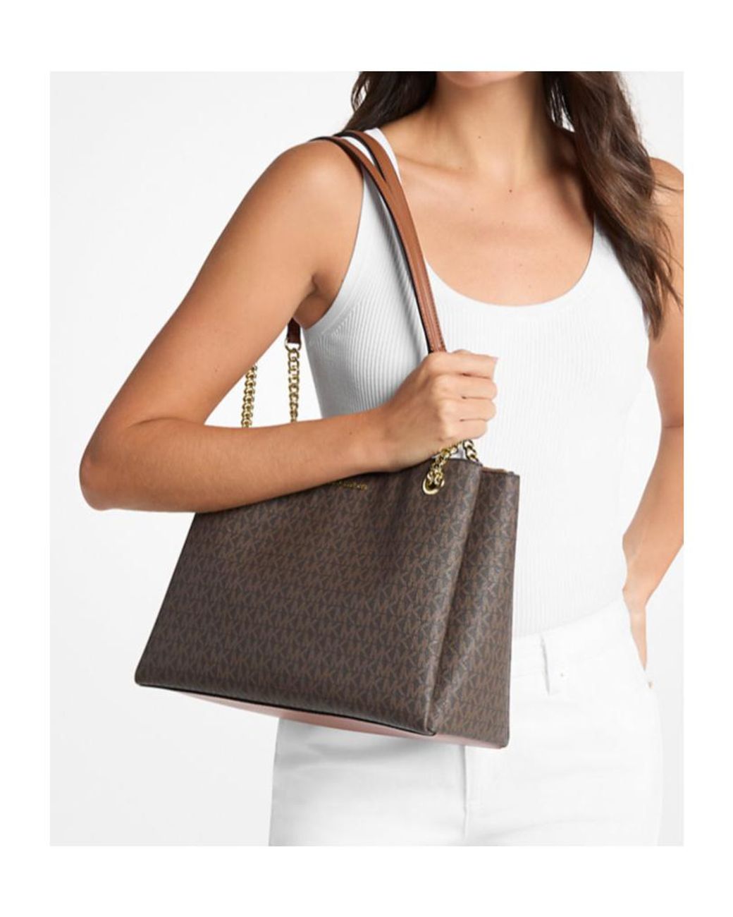 Michael Kors Brown Soho Medium Signature Logo Tote Bag