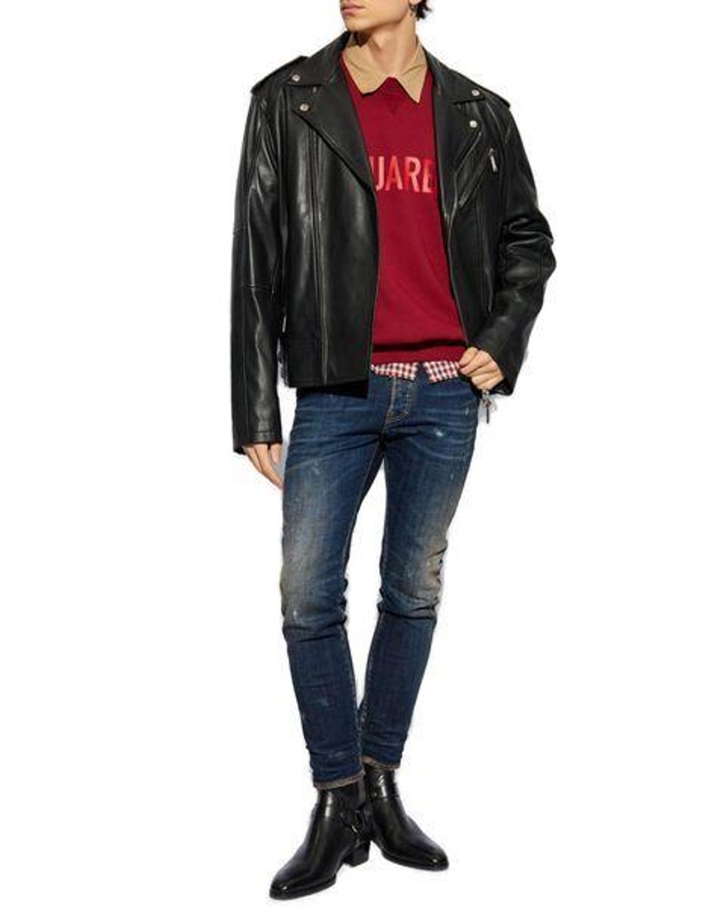 DSquared² Red Logo Printed Crew Neck Sweatshirt for men