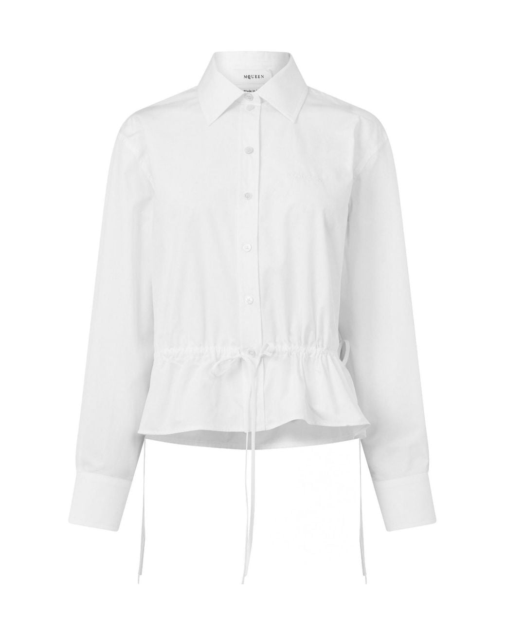 McQueen White Long-Sleeve Cotton Shirt