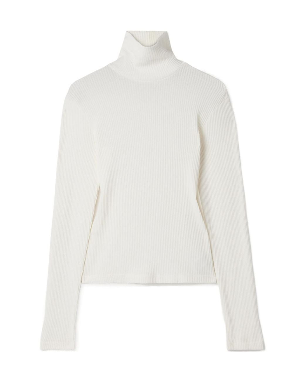 Citizens of Humanity White Caradene Ribbed Turtleneck Sweater