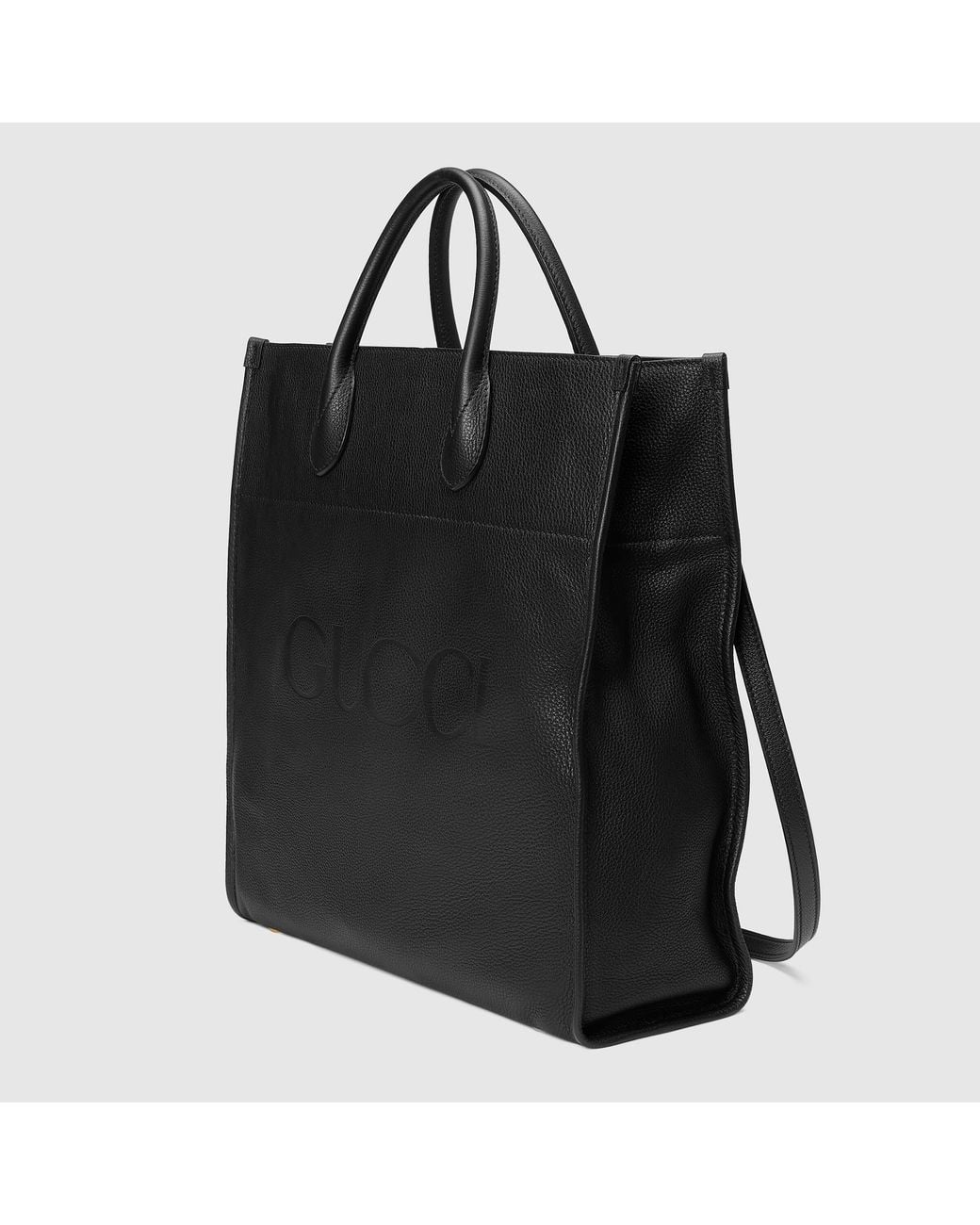 Gucci Black Logo Embossed Top Handle Bag for men