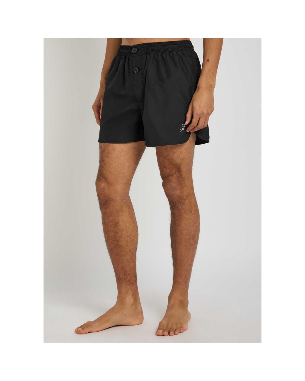 Jacquemus Black Elastic-Waist Shorts for men