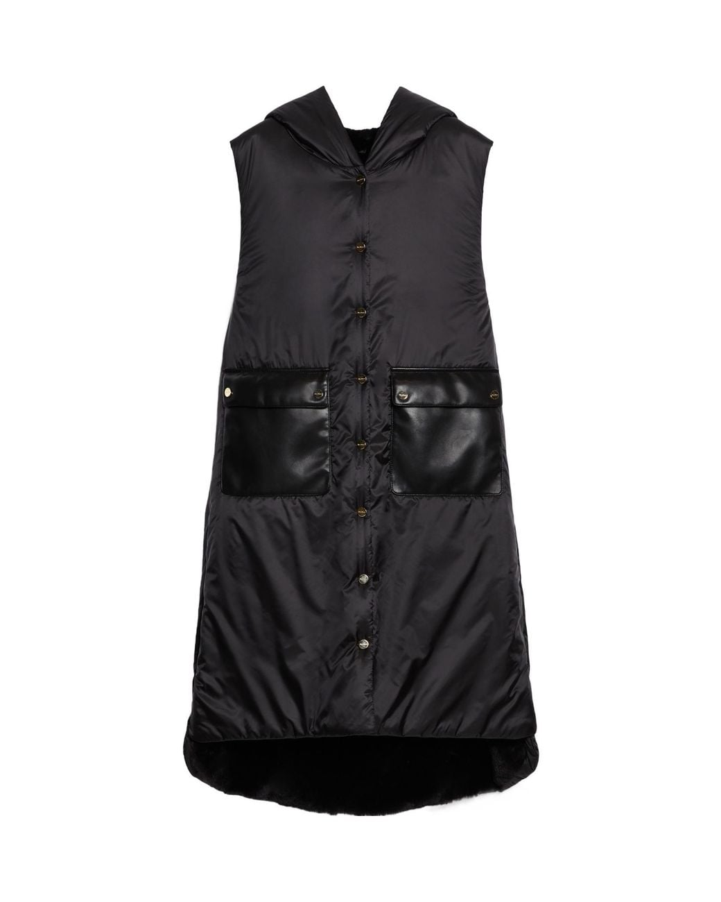 Max Mara Black The Cube Buttoned Sleeveless Jacket