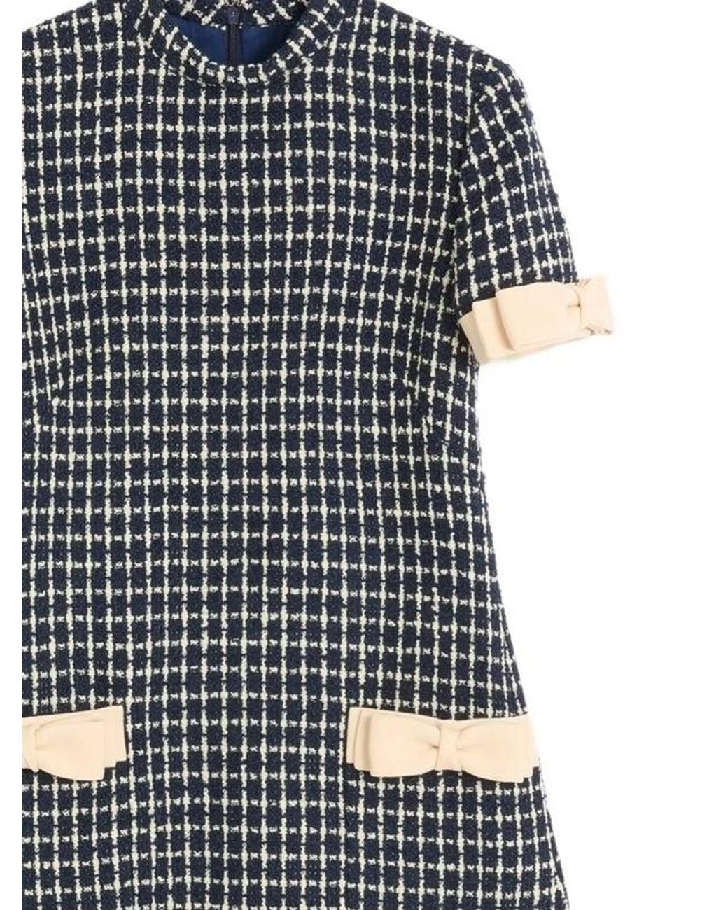 Valentino Black Bow Detailed Mock Neck Mini Dress