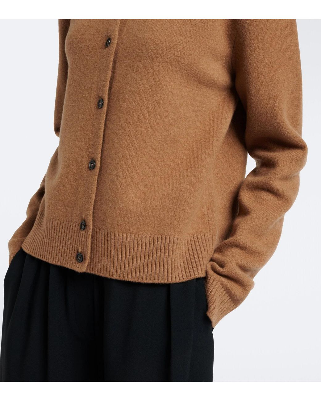 Rohe Brown Ribbed Crew Neck Cardigan