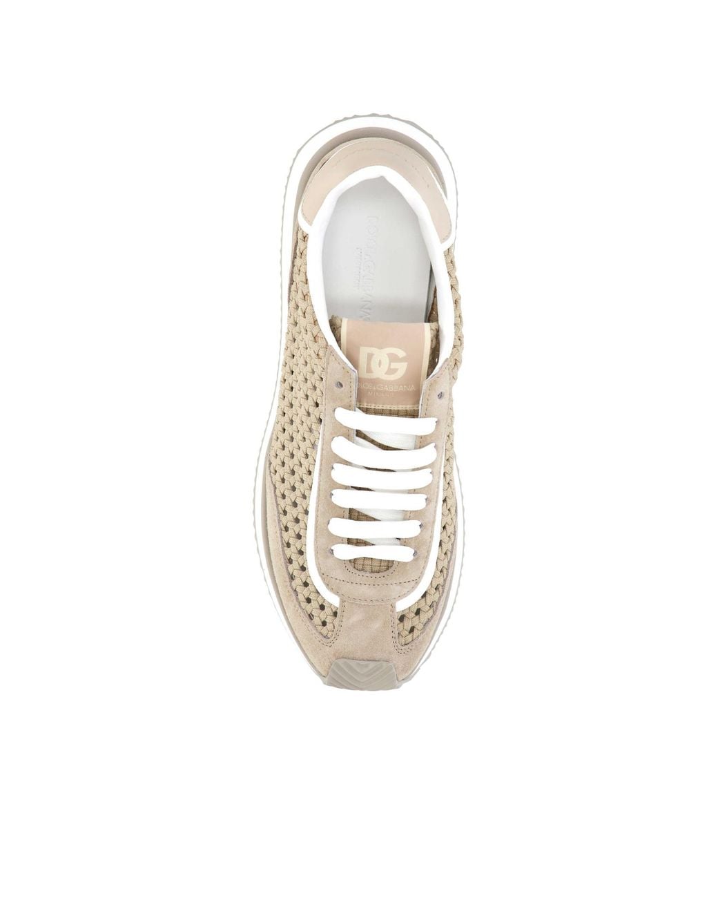 Dolce & Gabbana White Logo Detailed Lace-Up Sneakers for men