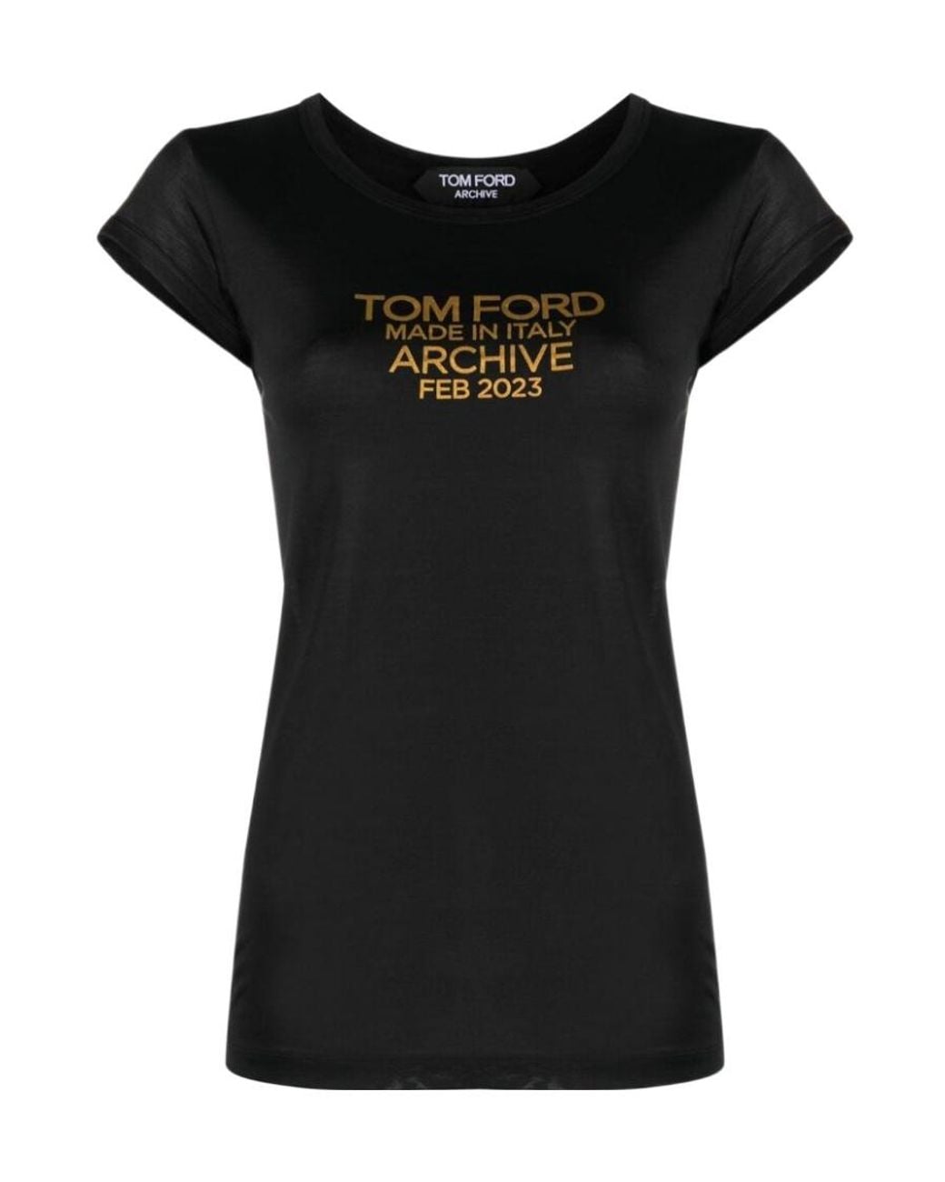 Tom Ford Black Logo Printed Crewneck T-Shirt