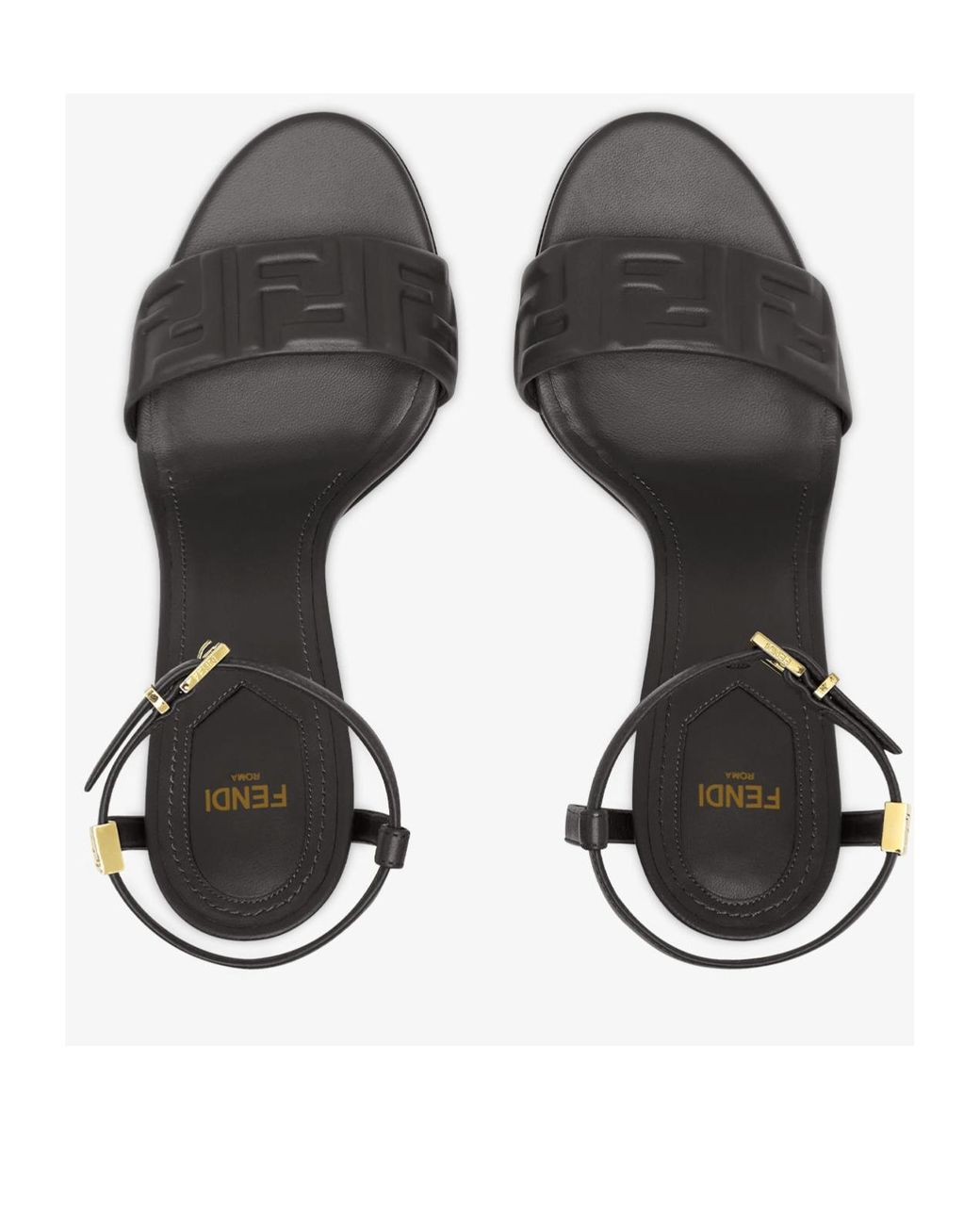 Fendi Multicolor Dolphin Logo Embossed Ankle Strap Sandals