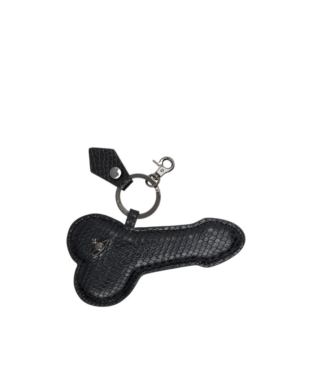 Vivienne Westwood White Snake Embossed Penis Keychain for men