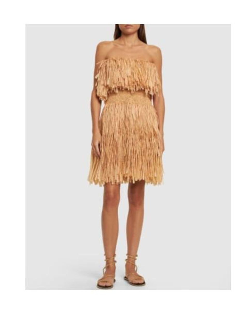Oscar de la Renta Natural Tassel Dress