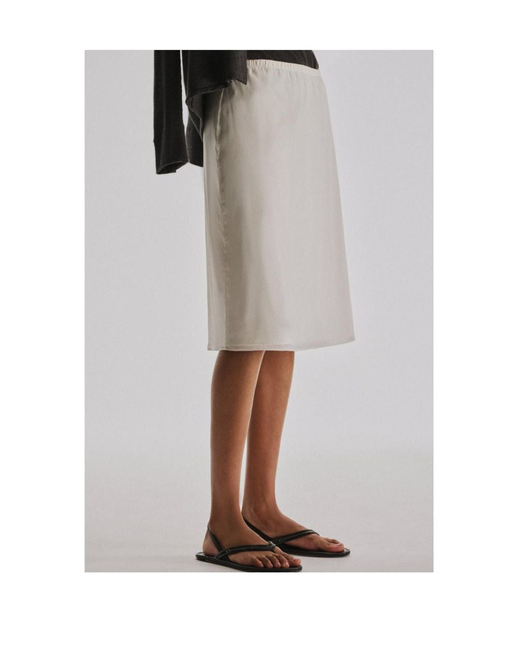 The Row White Ivera Chiffon Pencil Skirt