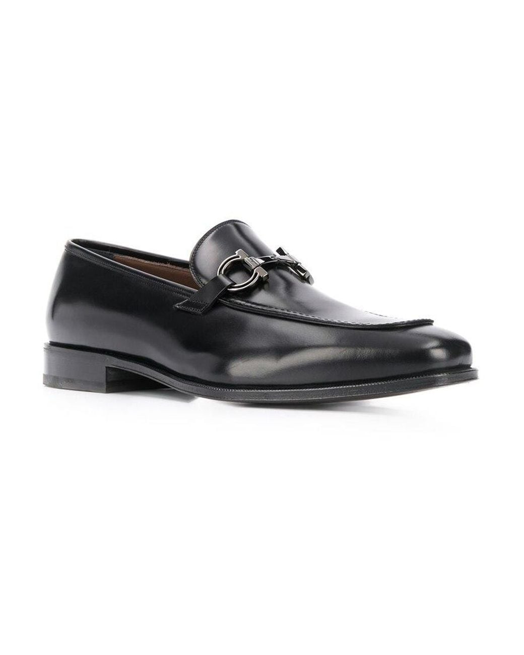 Ferragamo Black Gancini Casual Business Shoes for men