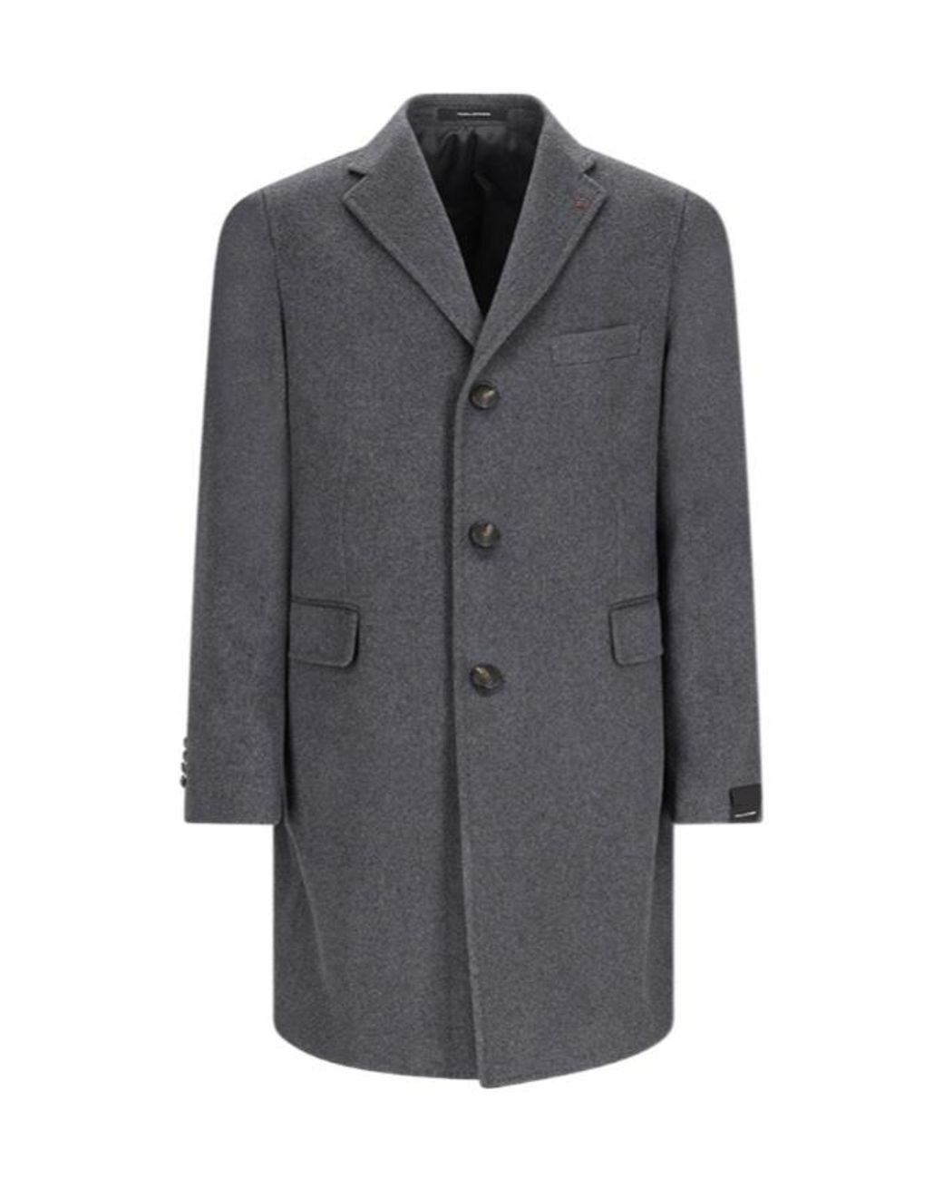 Tagliatore Gray Three-Button Wool Coat for men